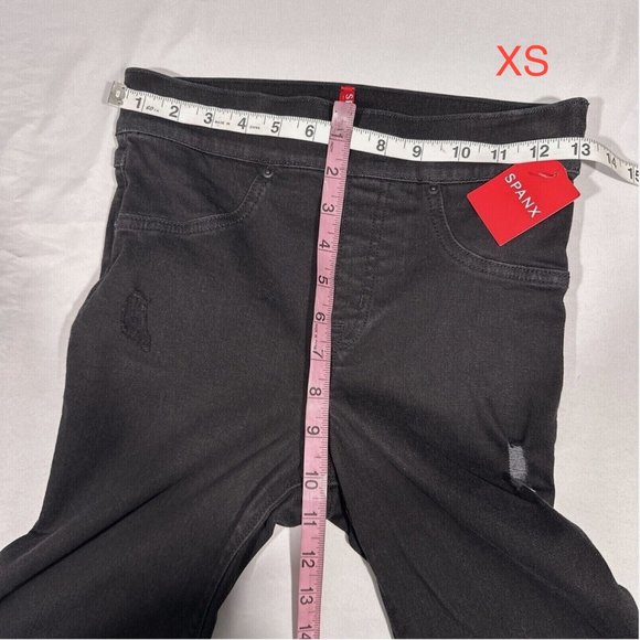 NWT $128 Spanx [ XS SMALL ] Distressed Skinny‎ Jean in Vintage Black - Picture 13 of 13
